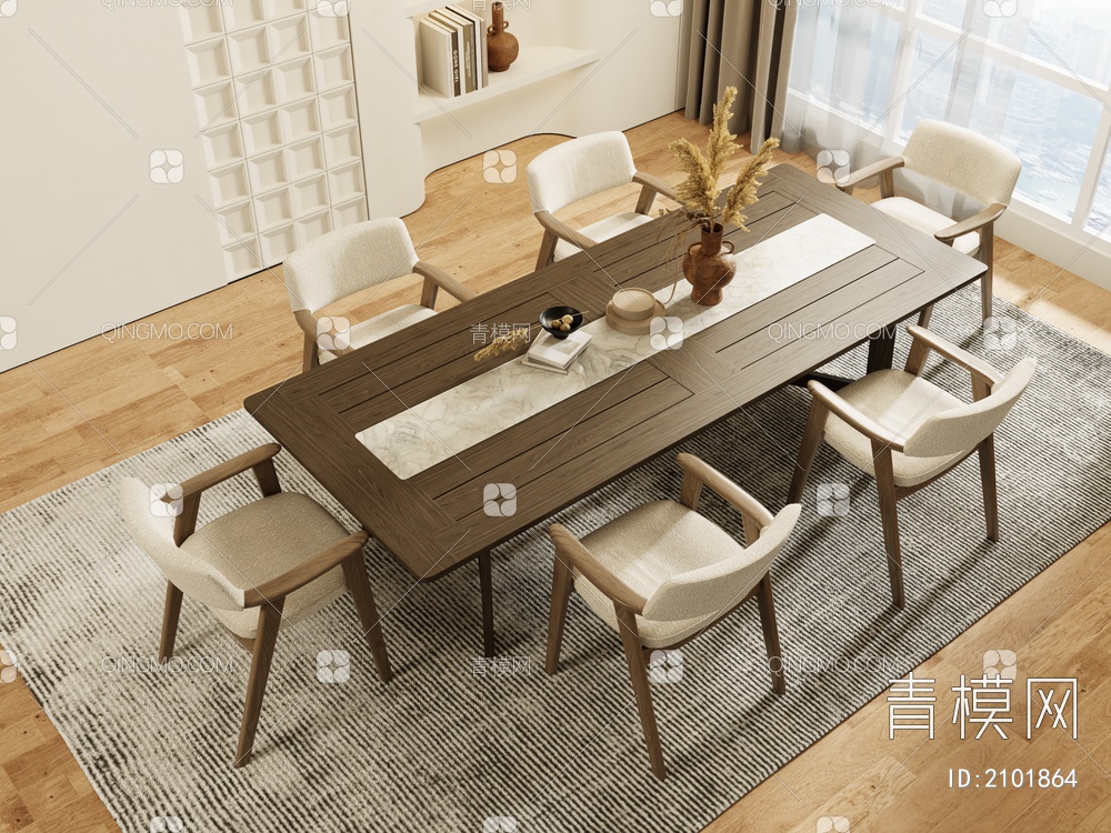 餐桌椅3D模型下载【ID:2101864】