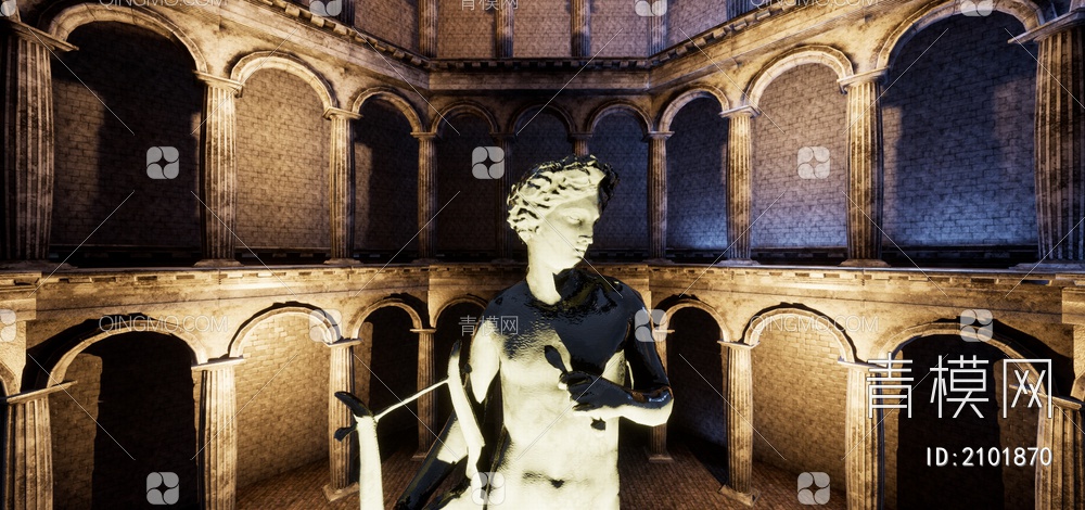 雕像祭祀神坛3D模型下载【ID:2101870】