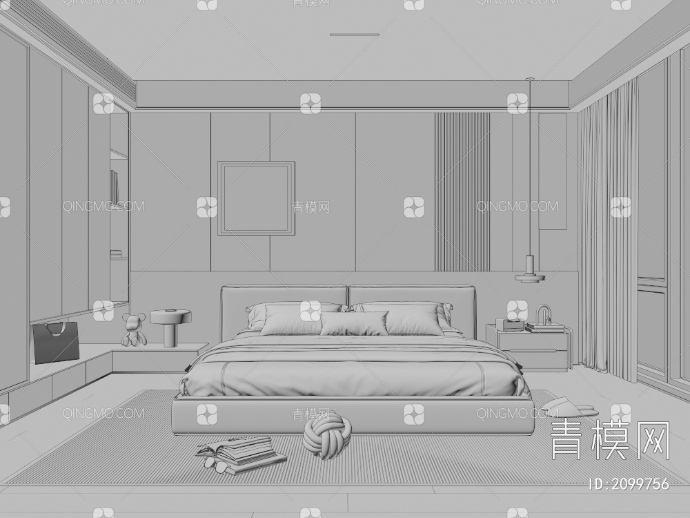 家居卧室3D模型下载【ID:2099756】