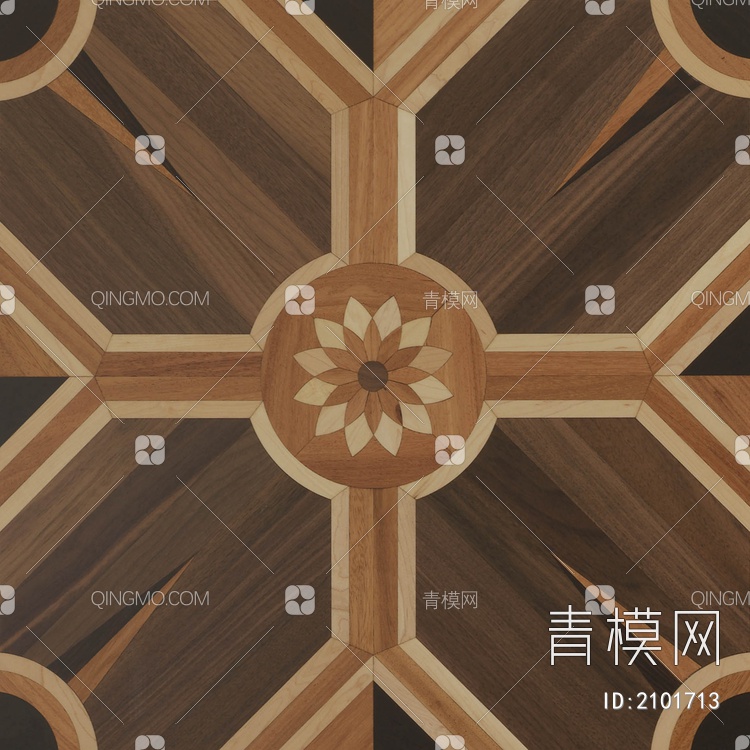 现代美式图案拼花木地板 (贴图下载【ID:2101713】
