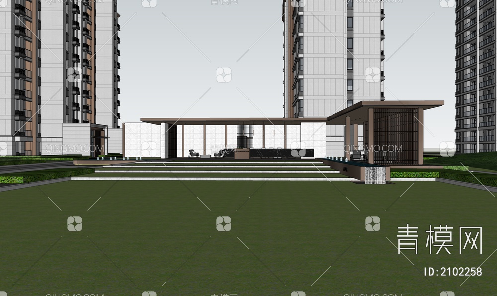 住宅设计 地产设计SU模型下载【ID:2102258】