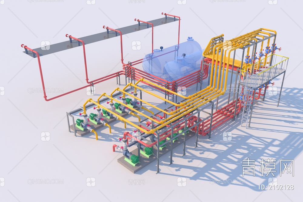 工厂管道 下水管 工业设备3D模型下载【ID:2102128】
