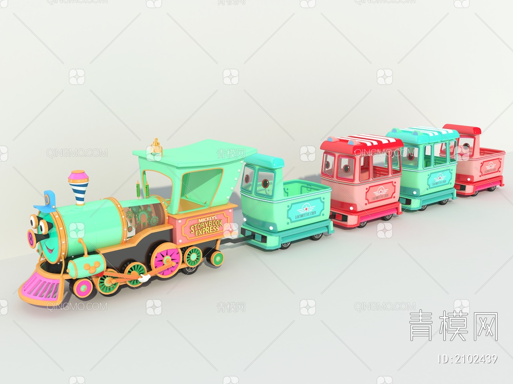 商场观光火车 无轨火车3D模型下载【ID:2102439】