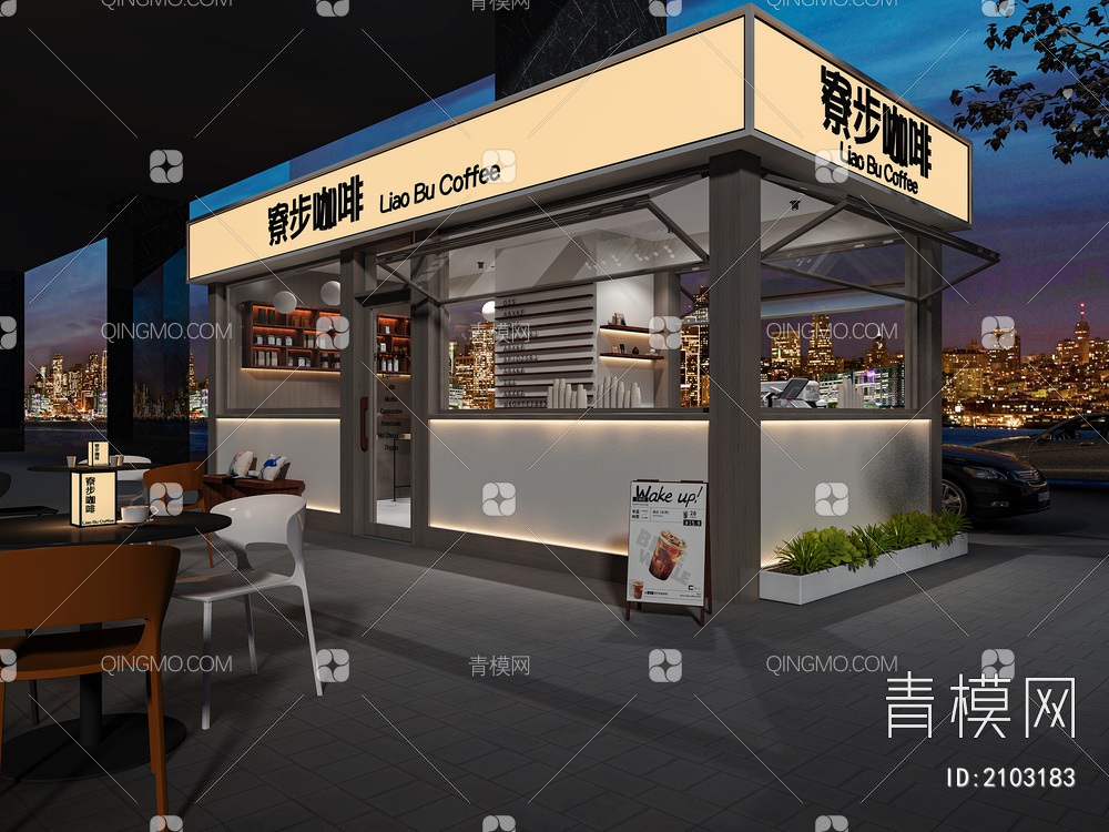 寮步咖啡店3D模型下载【ID:2103183】