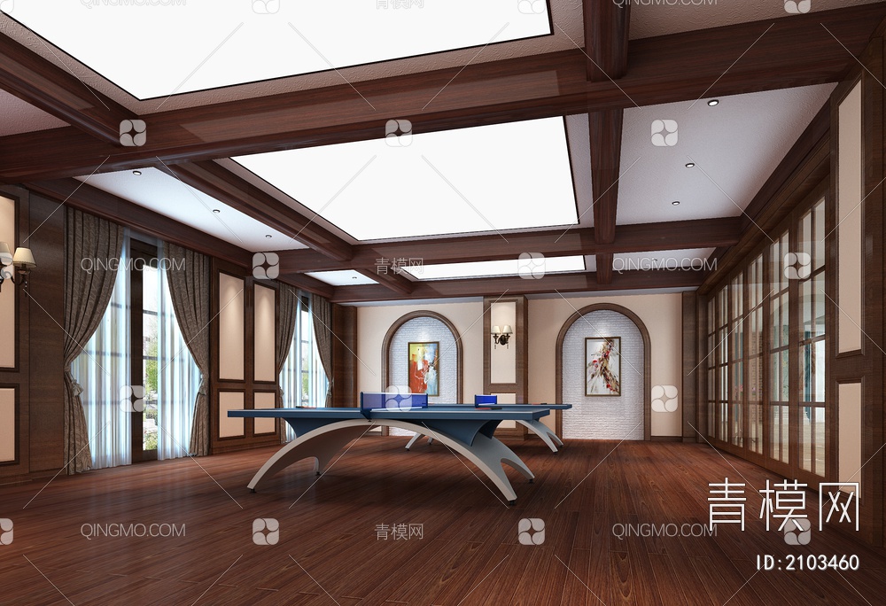 乒乓球室3D模型下载【ID:2103460】