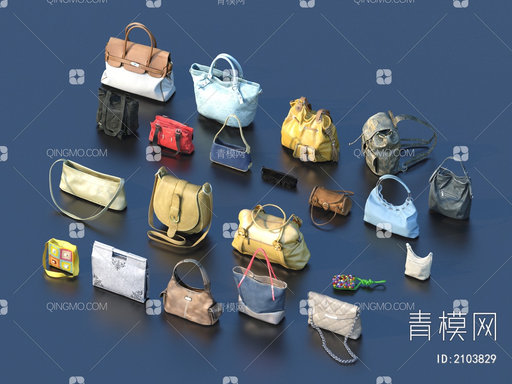 包 女士包 手提袋 生活用品3D模型下载【ID:2103829】