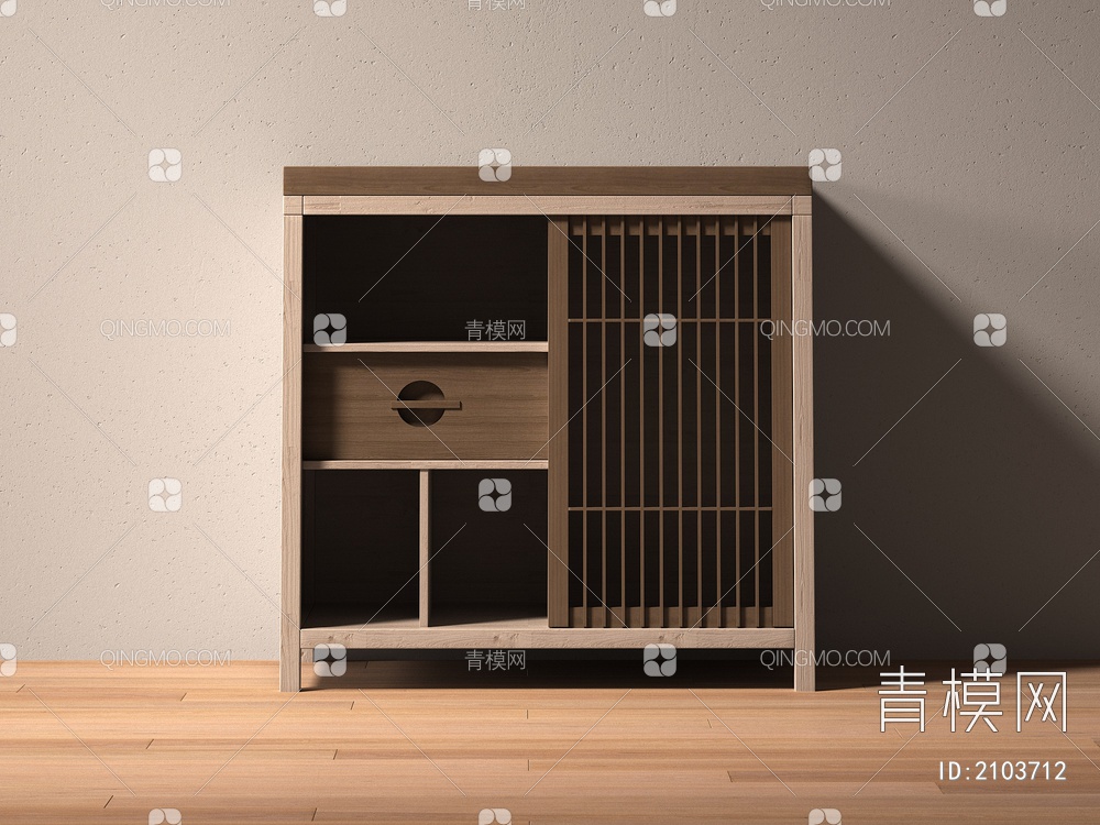 橱柜，茶柜，边柜，实木家具3D模型下载【ID:2103712】