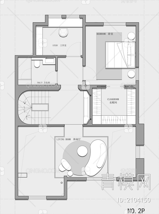 267㎡三层叠墅豪宅户型改造优化户型平面图【ID:2104150】