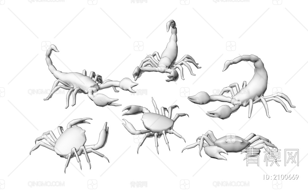 螃蟹   蝎子3D模型下载【ID:2100669】