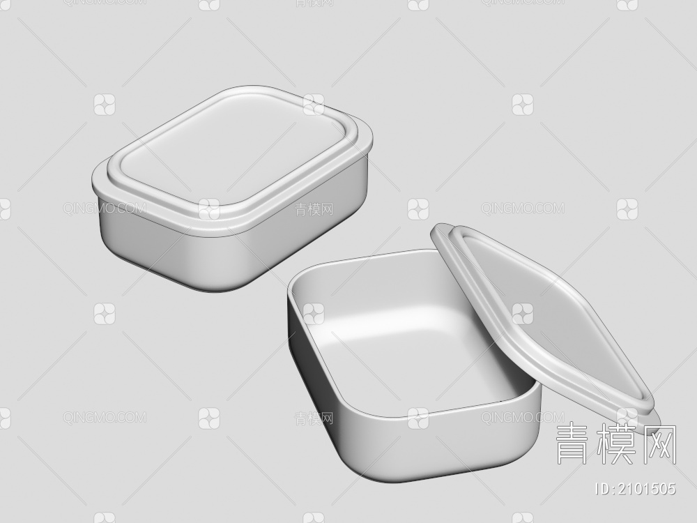 铝制饭盒，饭盒3D模型下载【ID:2101505】