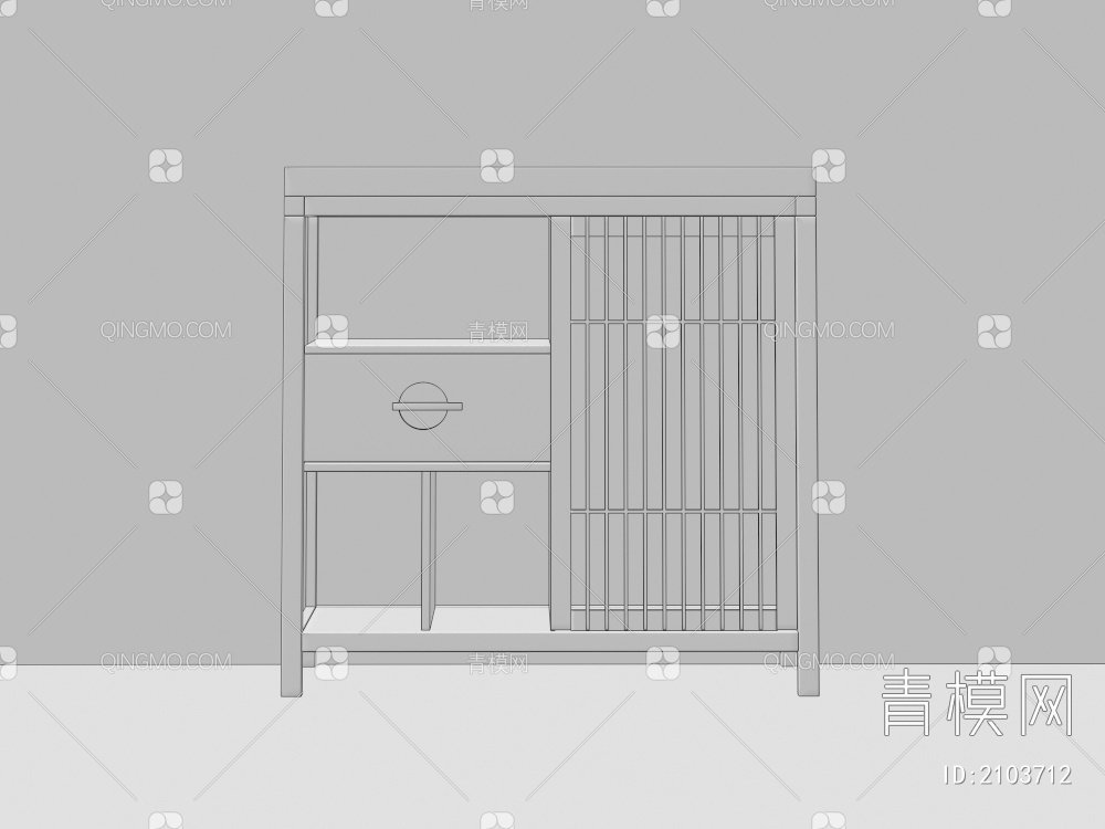 橱柜，茶柜，边柜，实木家具3D模型下载【ID:2103712】