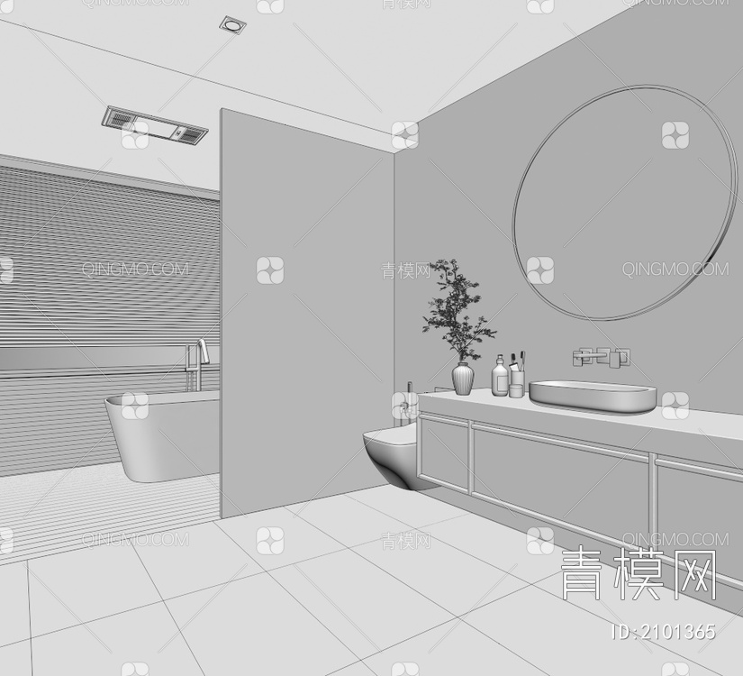 卫生间3D模型下载【ID:2101365】