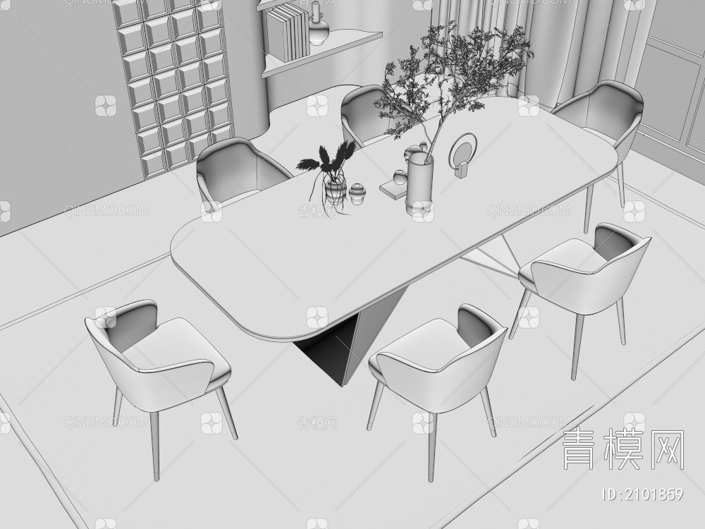 餐桌椅3D模型下载【ID:2101859】