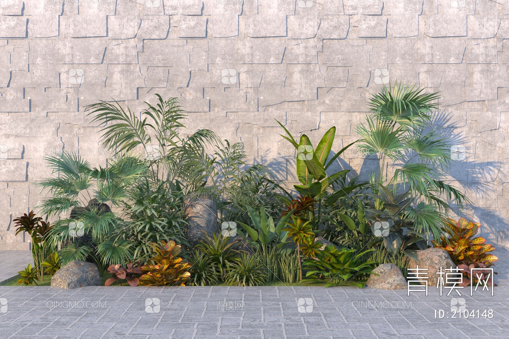 庭院植物组合 灌木花草3D模型下载【ID:2104148】