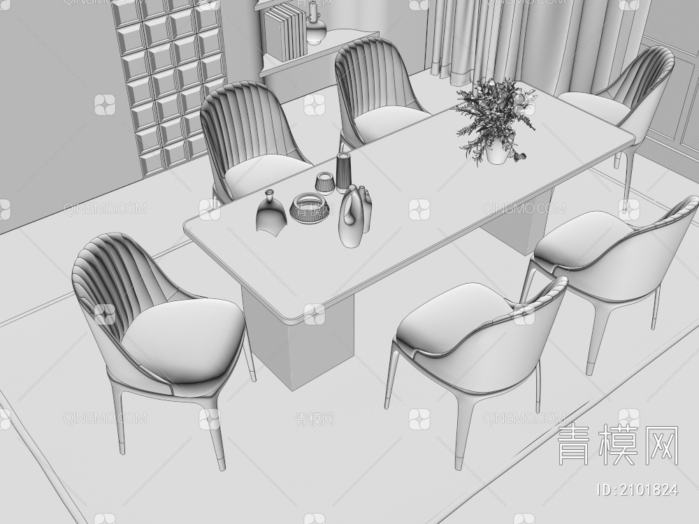 餐桌椅3D模型下载【ID:2101824】