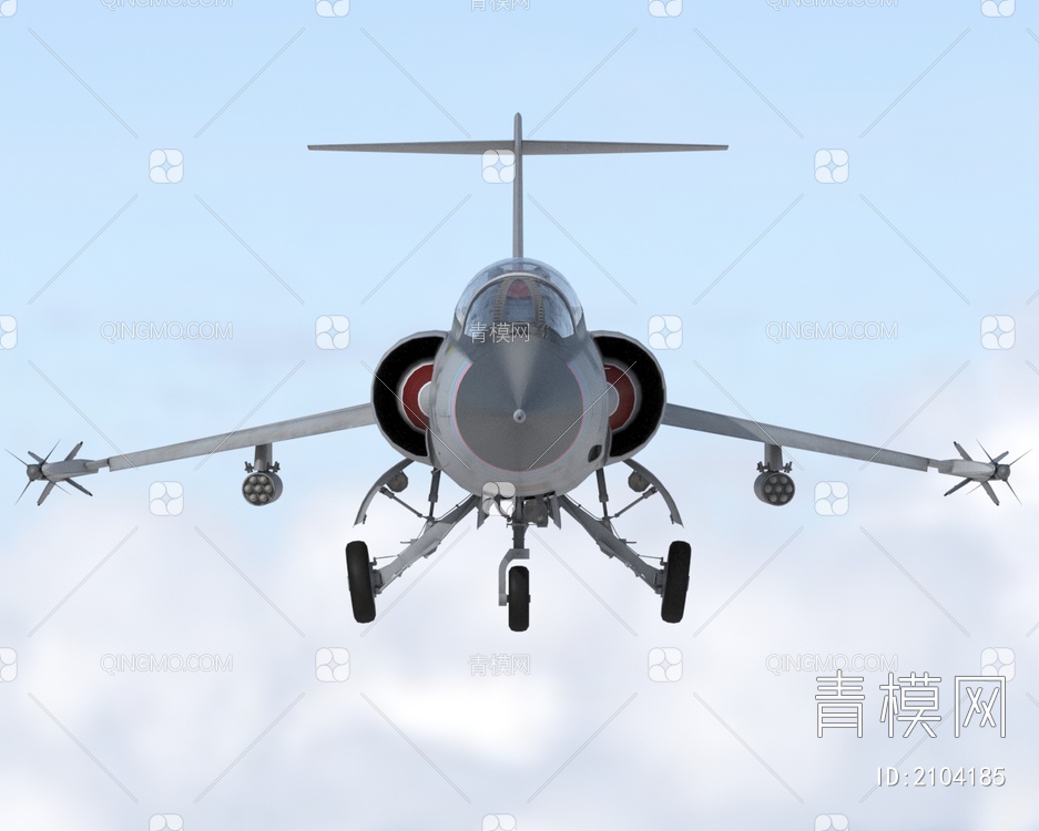 超音速F104战斗机4套涂装3D模型下载【ID:2104185】