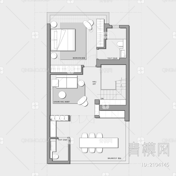 247㎡三层联排别墅豪宅户型改造优化户型平面图【ID:2104145】