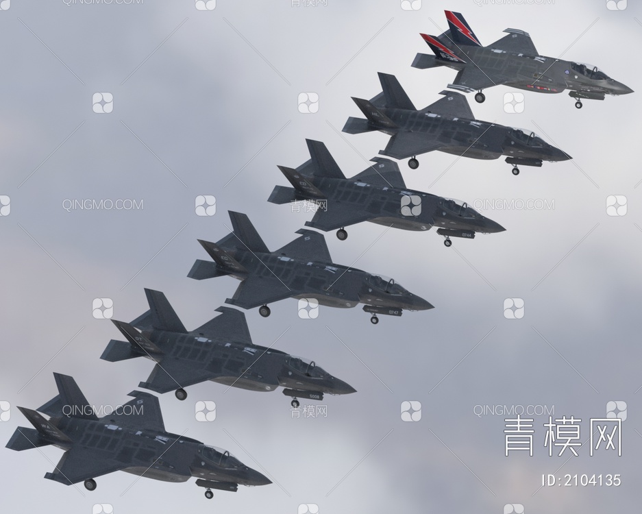 美国F35A联合攻击机飞机6套涂装3D模型下载【ID:2104135】