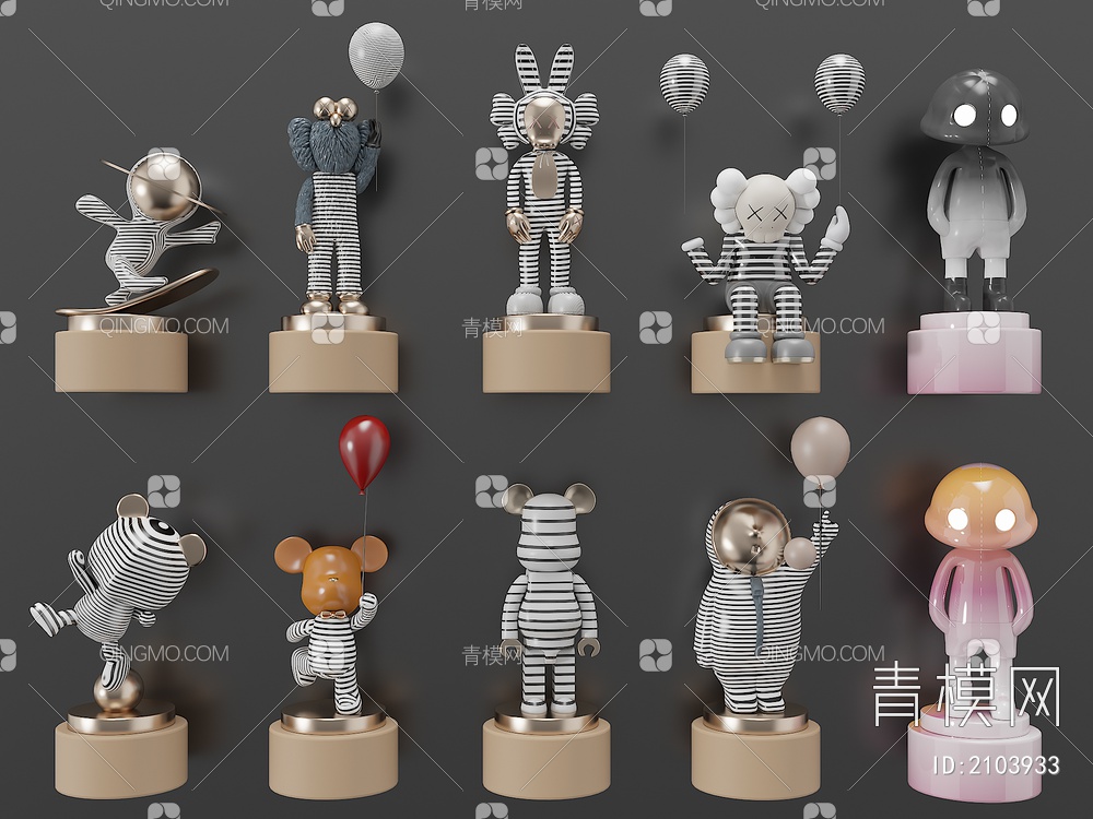 雕塑 玩偶 手办 公仔摆件3D模型下载【ID:2103933】