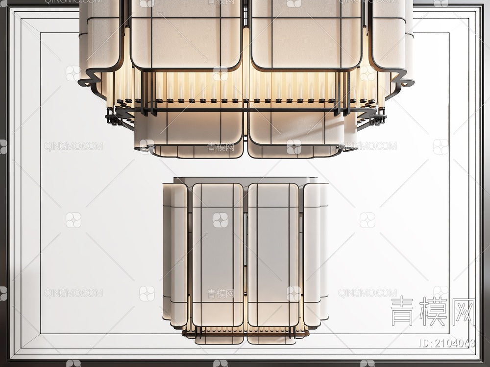 大型吸顶灯SU模型下载【ID:2104063】