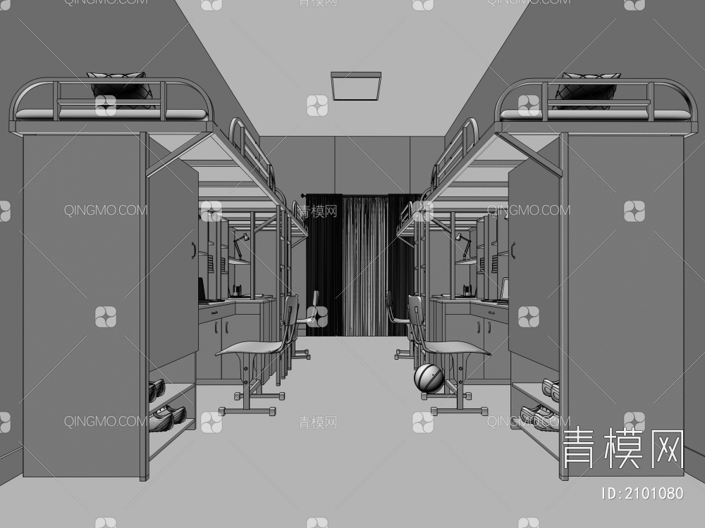 宿舍3D模型下载【ID:2101080】