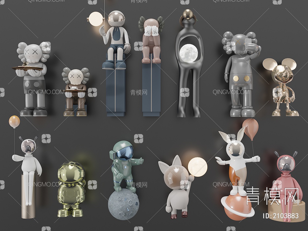 雕塑 玩偶 手办 公仔摆件3D模型下载【ID:2103883】