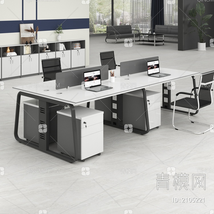 办公桌椅组合3D模型下载【ID:2105221】