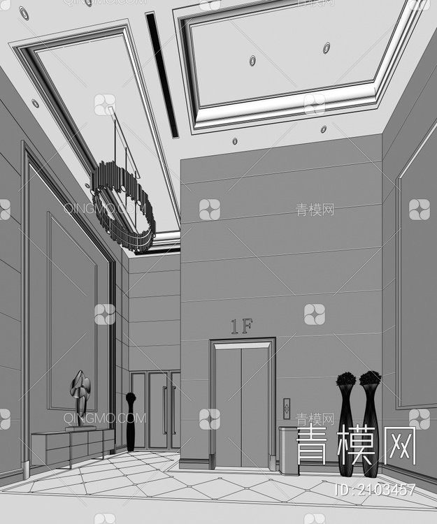 电梯厅3D模型下载【ID:2103457】