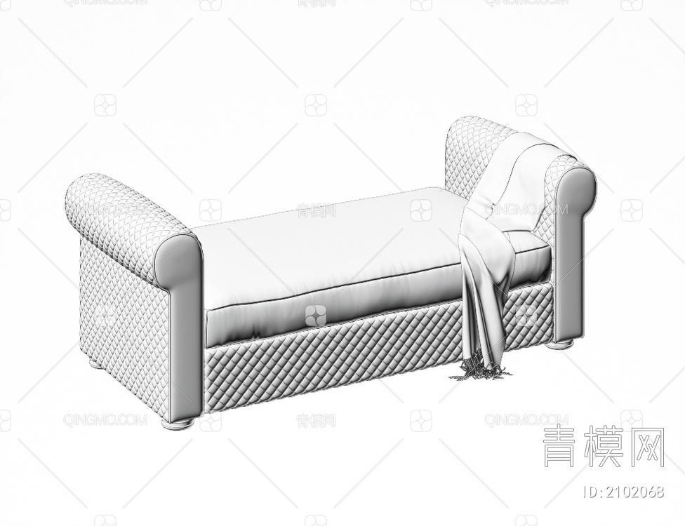 沙发凳3D模型下载【ID:2102068】
