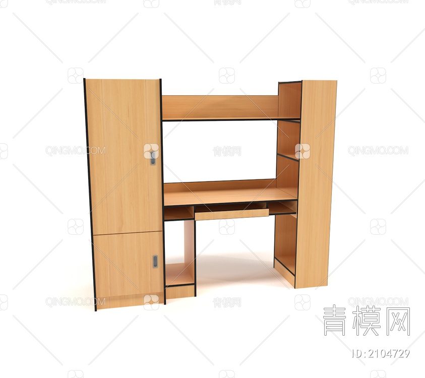 公寓床 学生床3D模型下载【ID:2104729】