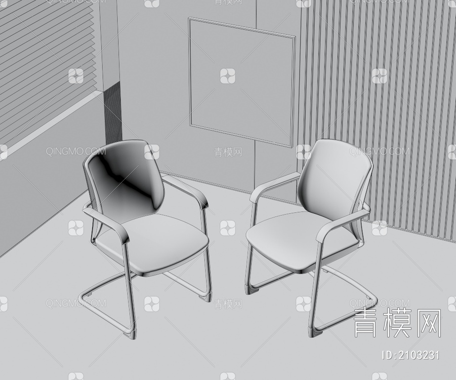 办公椅3D模型下载【ID:2103231】