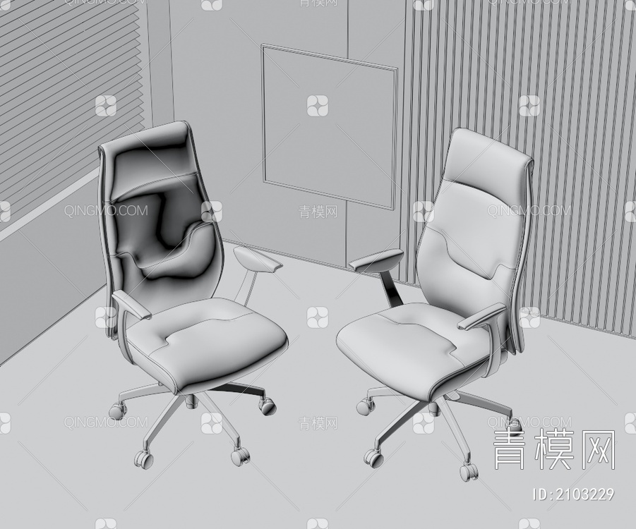 办公椅3D模型下载【ID:2103229】