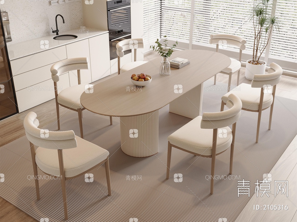 餐桌椅3D模型下载【ID:2105316】