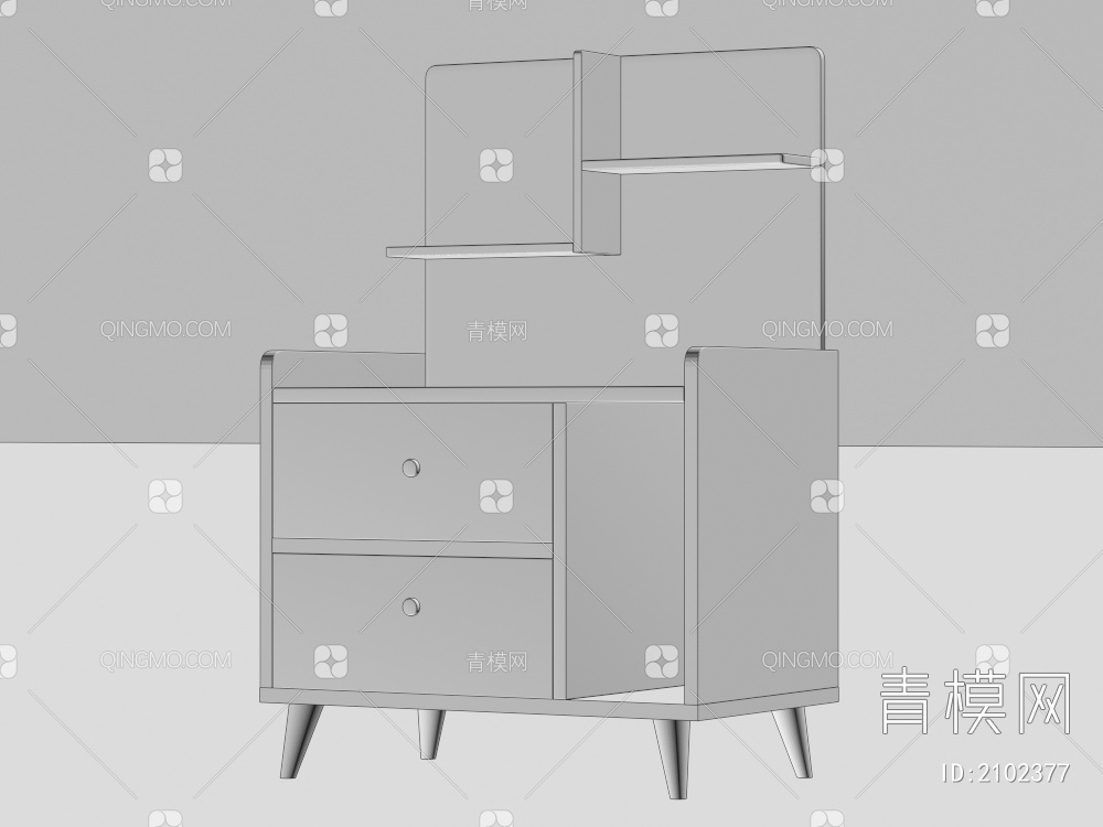 床头柜，置物柜，实木家具，边柜3D模型下载【ID:2102377】