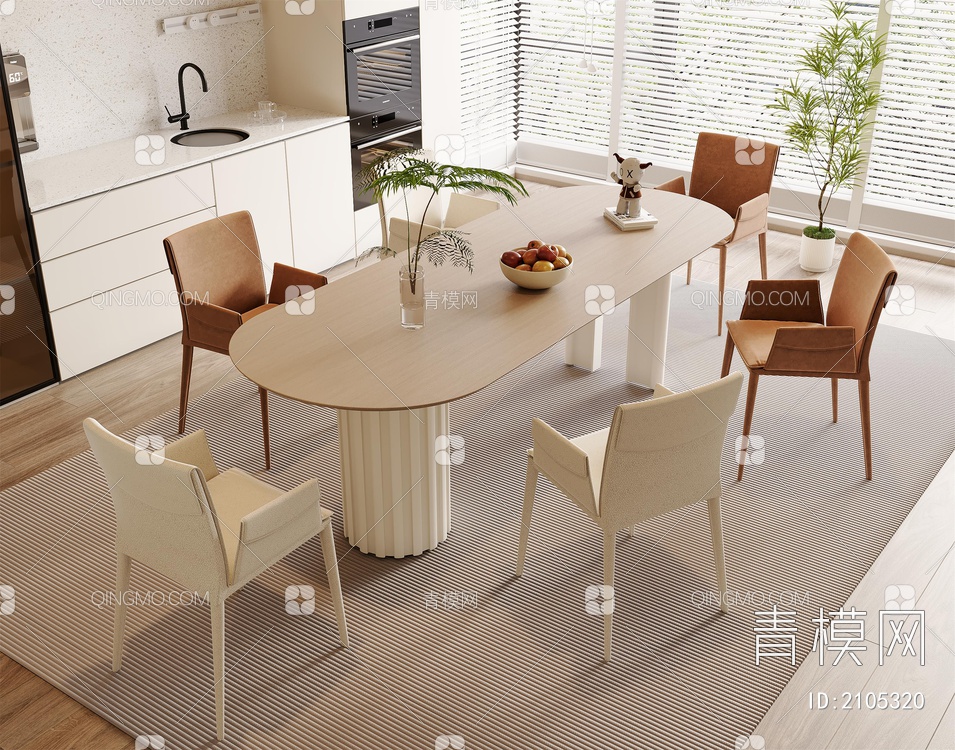 餐桌椅3D模型下载【ID:2105320】