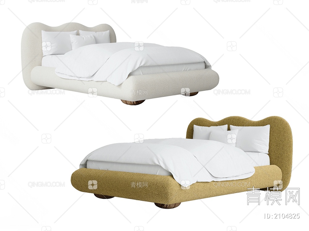 奶油风儿童床组合SU模型下载【ID:2104825】