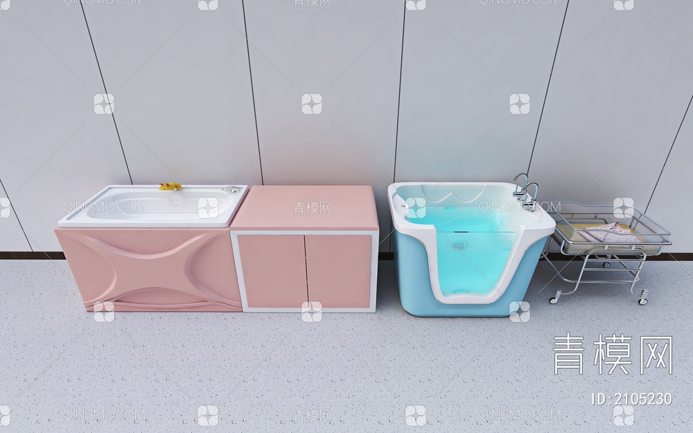 婴儿沐浴抚触台3D模型下载【ID:2105230】
