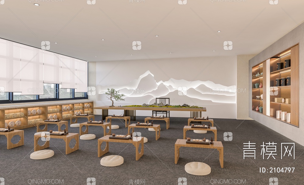 茶艺教室 茶室3D模型下载【ID:2104797】