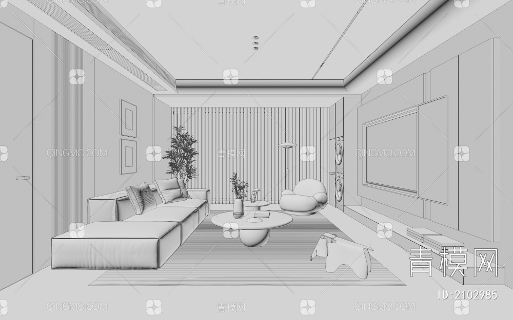 家居客厅3D模型下载【ID:2102985】