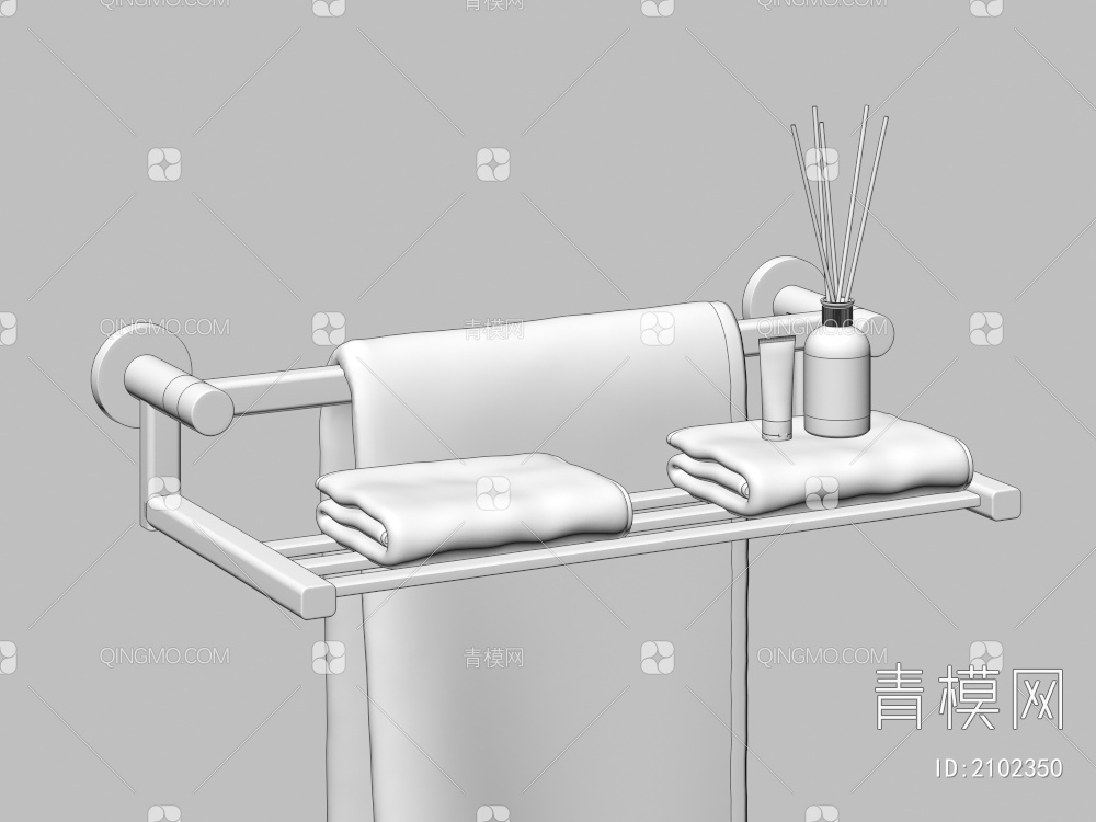 毛巾架，浴巾架3D模型下载【ID:2102350】