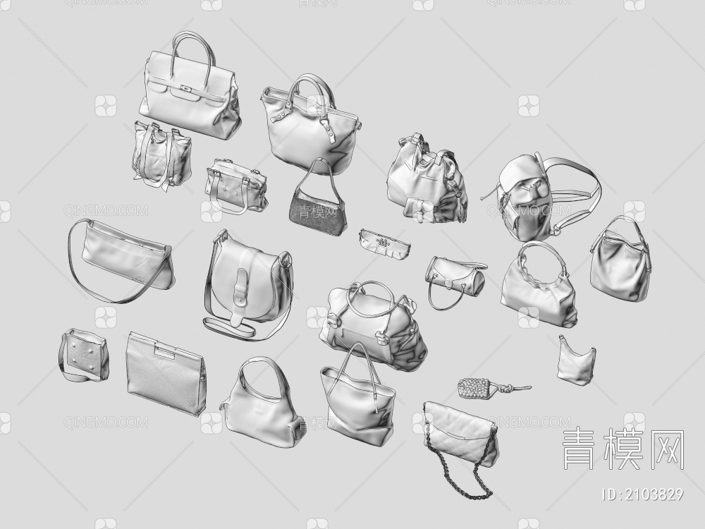 包 女士包 手提袋 生活用品3D模型下载【ID:2103829】