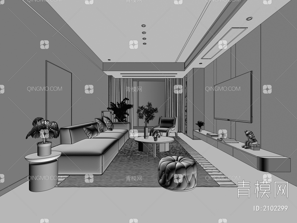 客餐厅3D模型下载【ID:2102299】