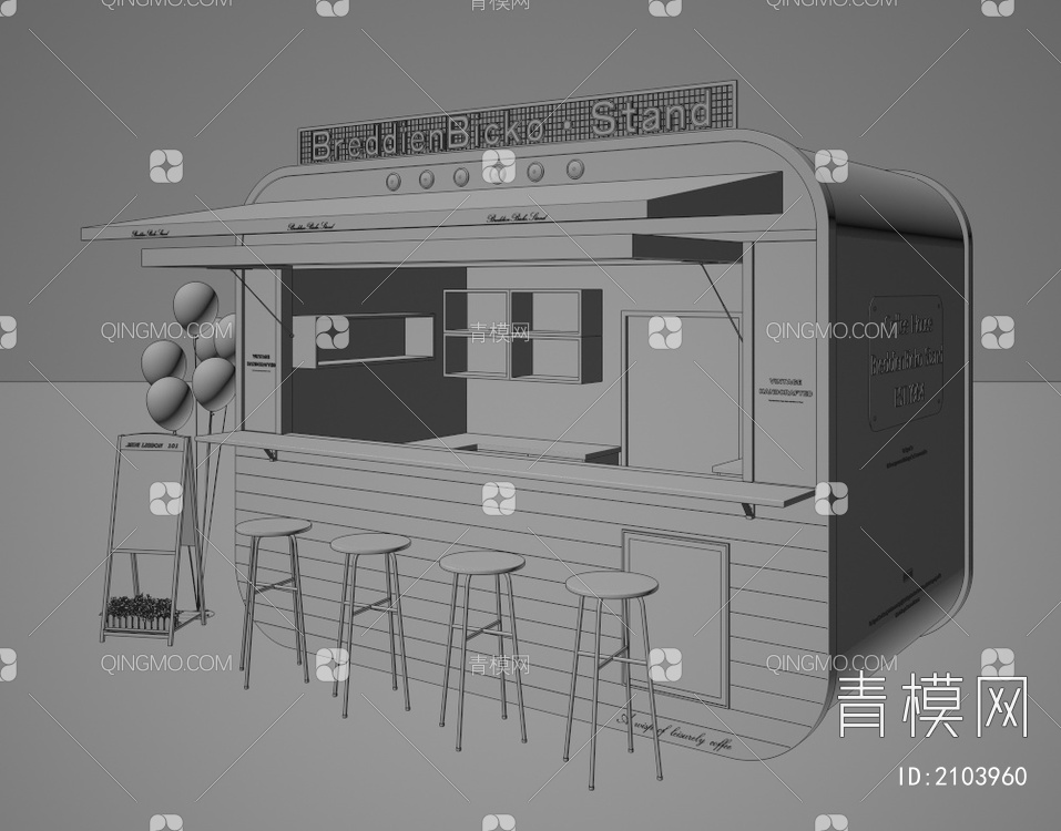 咖啡馆3D模型下载【ID:2103960】