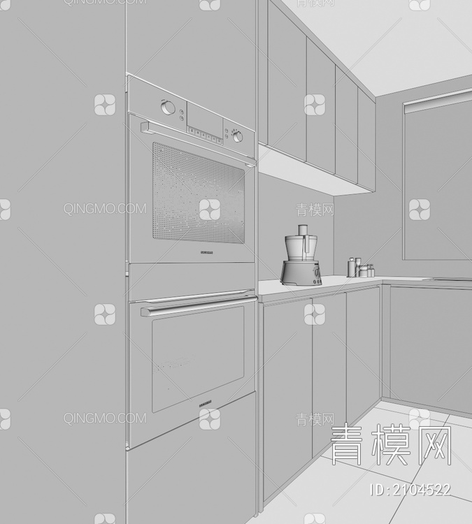 烤箱 蒸箱 厨房电器 厨房 微波炉3D模型下载【ID:2104522】