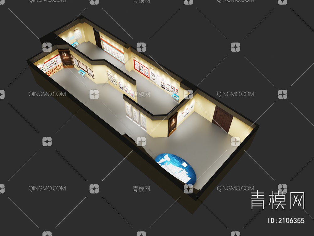 学校展厅3D模型下载【ID:2106355】