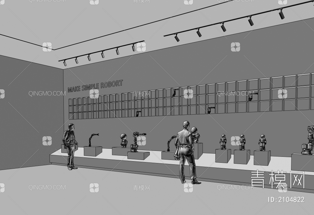 企业文化墙 产品展厅3D模型下载【ID:2104822】