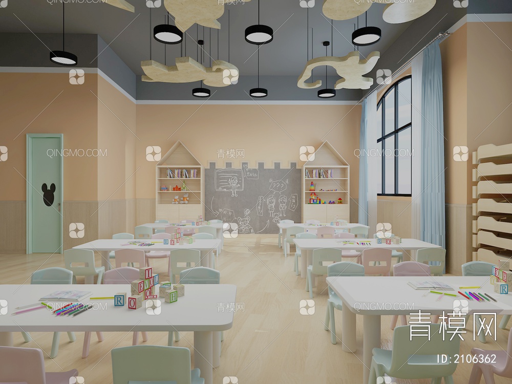 幼儿园教室3D模型下载【ID:2106362】
