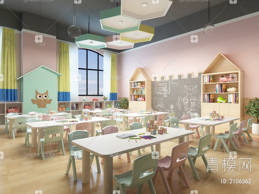 幼儿园教室3D模型下载【ID:2106362】