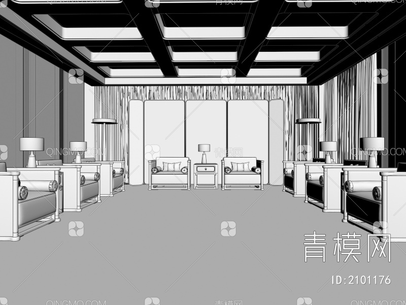 会客厅  贵宾接待室3D模型下载【ID:2101176】