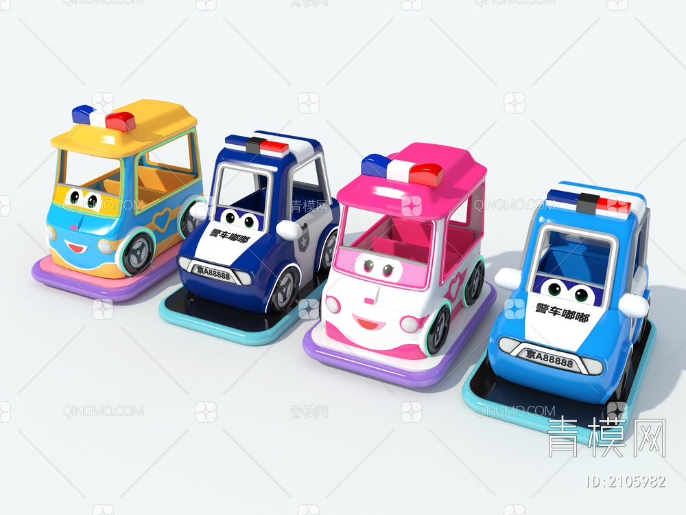 广场车 摇摇车 观光车 玩具车3D模型下载【ID:2105982】